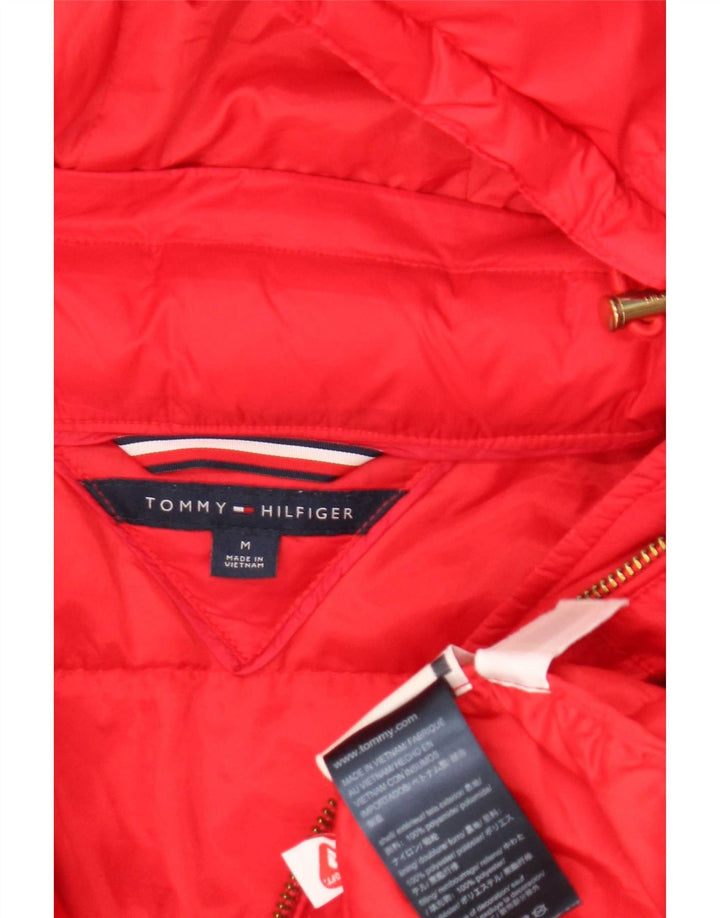 Jaqueta acolchoada com capuz feminina Tommy Hilfiger Reino Unido 14 poliamida vermelha média