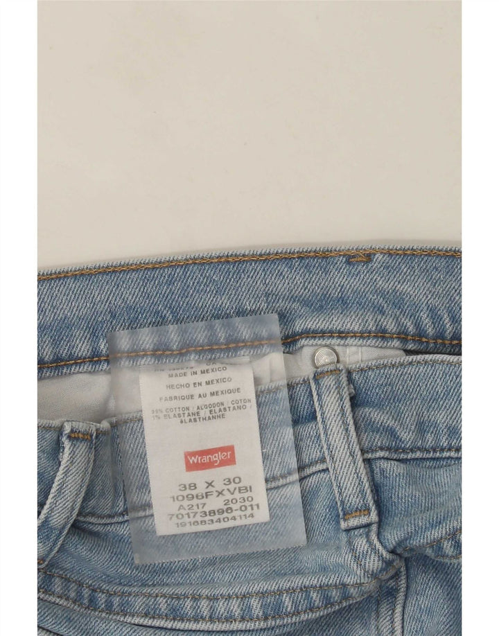 Wrangler Mens Straight Jeans W38 L30 Azul Algodão