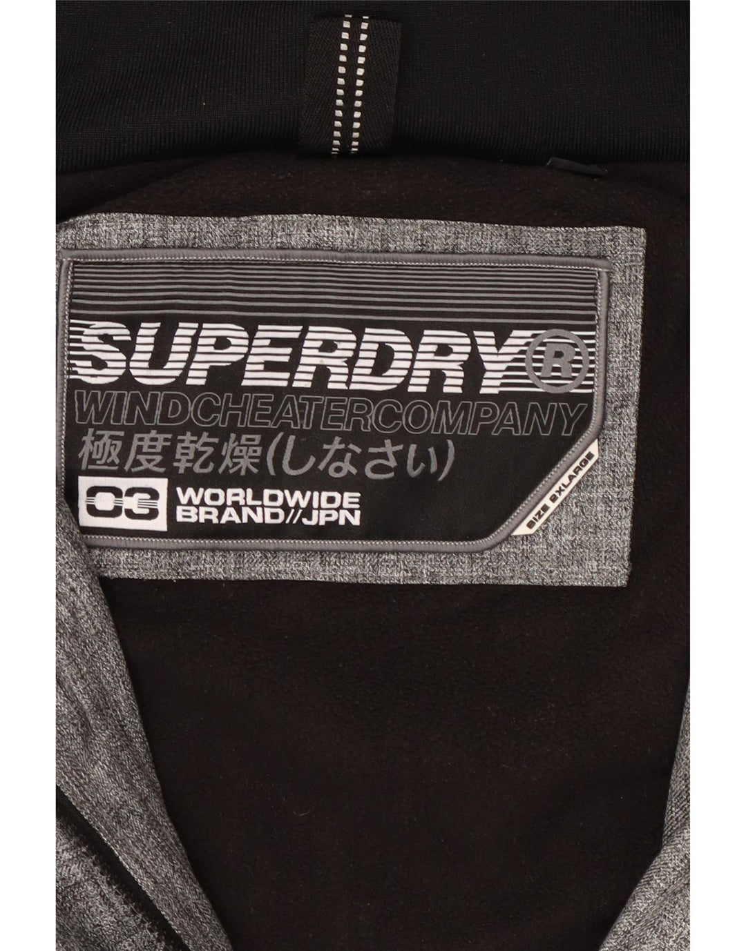 Jaqueta corta-vento feminina SUPERDRY com capuz UK 20 2XL cinza colorblock