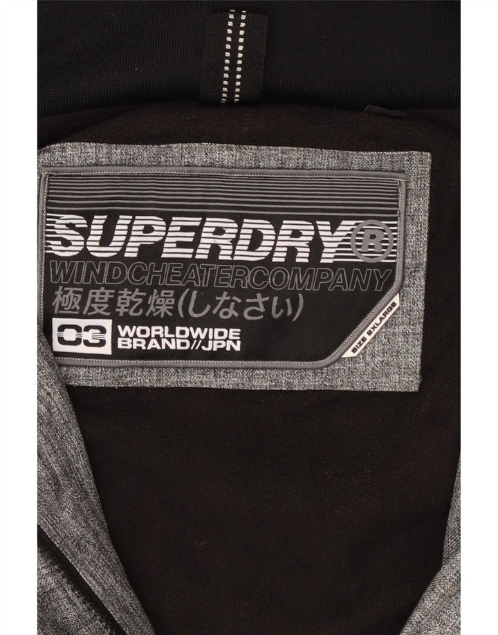 Jaqueta corta-vento feminina SUPERDRY com capuz UK 20 2XL cinza colorblock