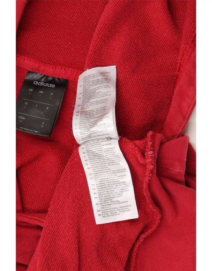 ADIDAS Mens Graphic Hoodie Jumper Pequeno Algodão Vermelho