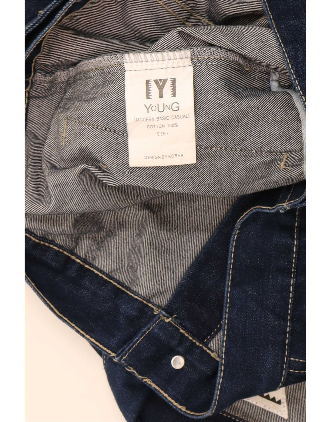 Jaqueta jeans vintage para meninos 14-15 anos azul marinho algodão