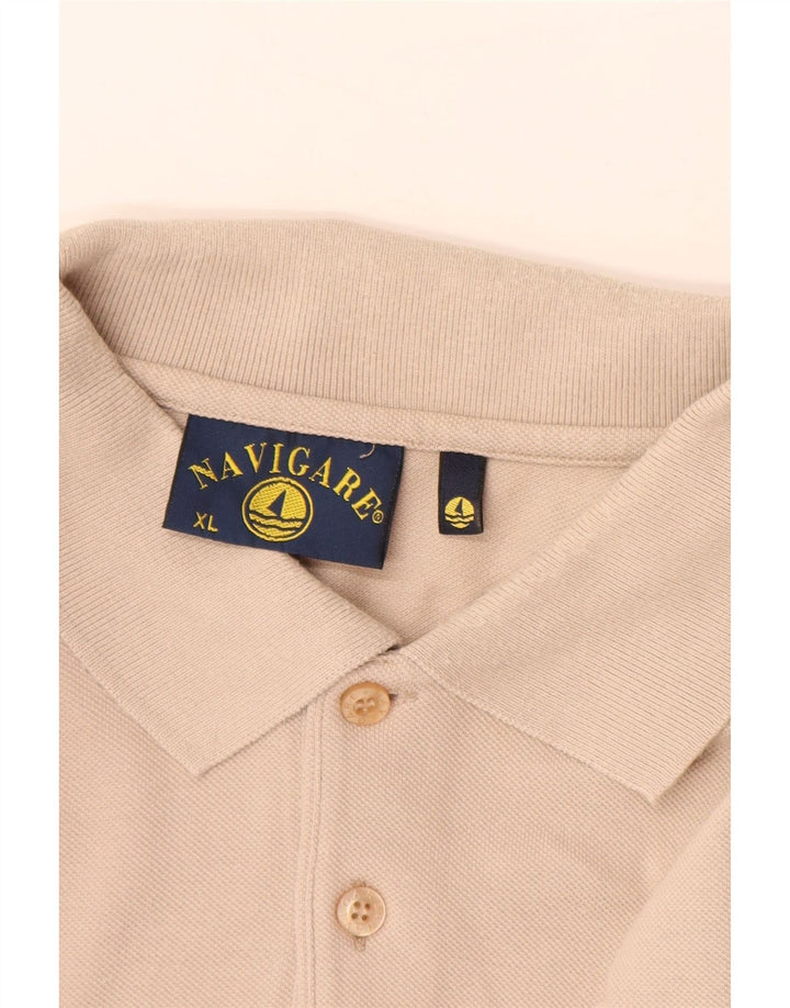 Camisa polo masculina de manga comprida NAVIGARE XL algodão bege