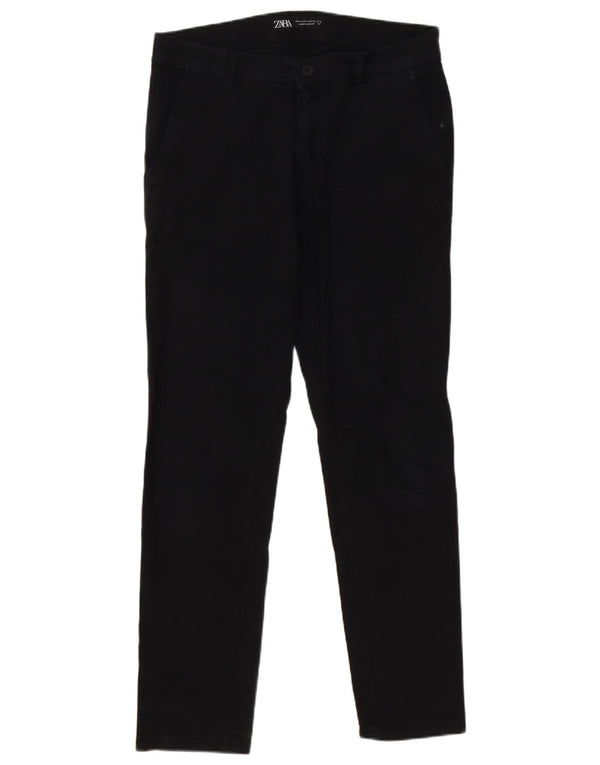 Zara Mens Slim Chino Calças EU 42 Grande W32 L30 Preto
