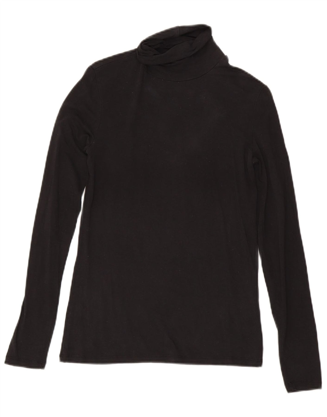 Top feminino Massimo Dutti manga comprida Reino Unido 8 pequeno preto Lyocell