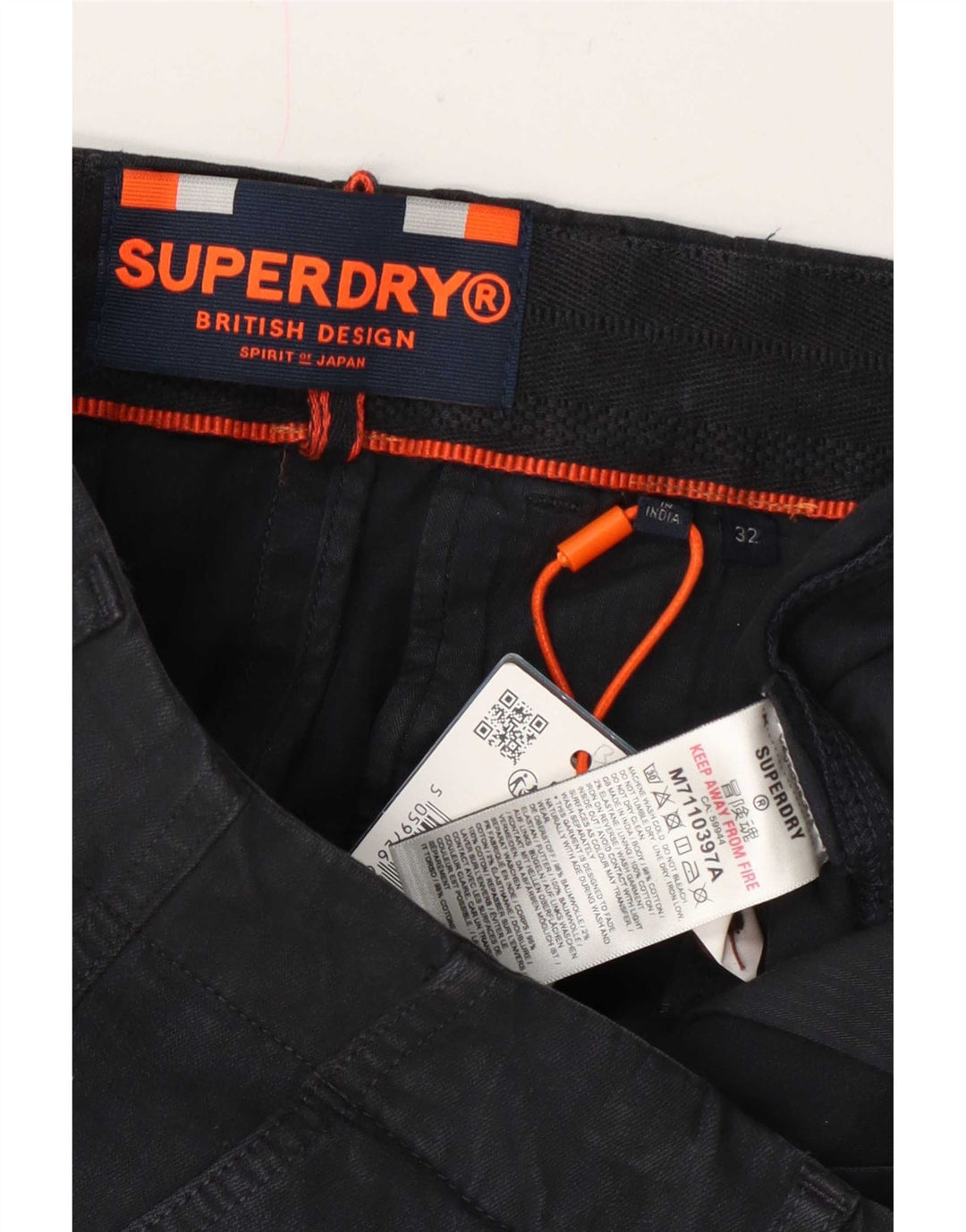 Superdry Mens Chino Shorts W32 Médio Algodão Azul Marinho
