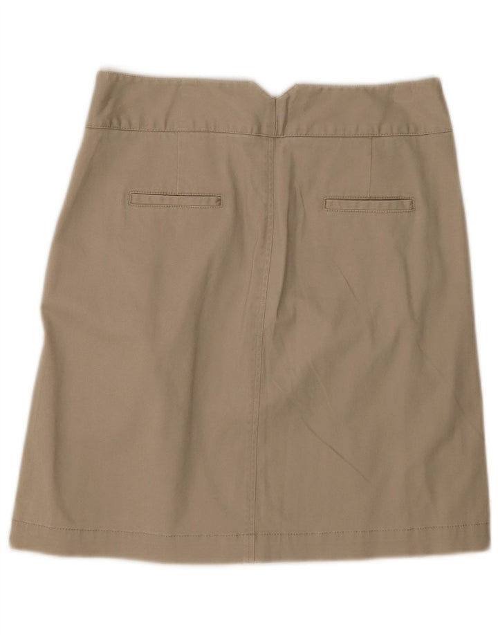 Mini saia feminina BENETTON IT 40 pequena W28 algodão bege