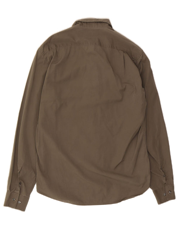 Camisa masculina MASSIMO DUTTI tamanho 40 algodão cáqui médio