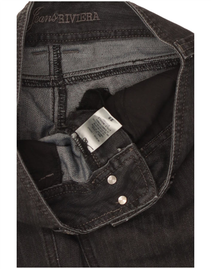 Guess Calça jeans feminina larga W25 L32 algodão preto