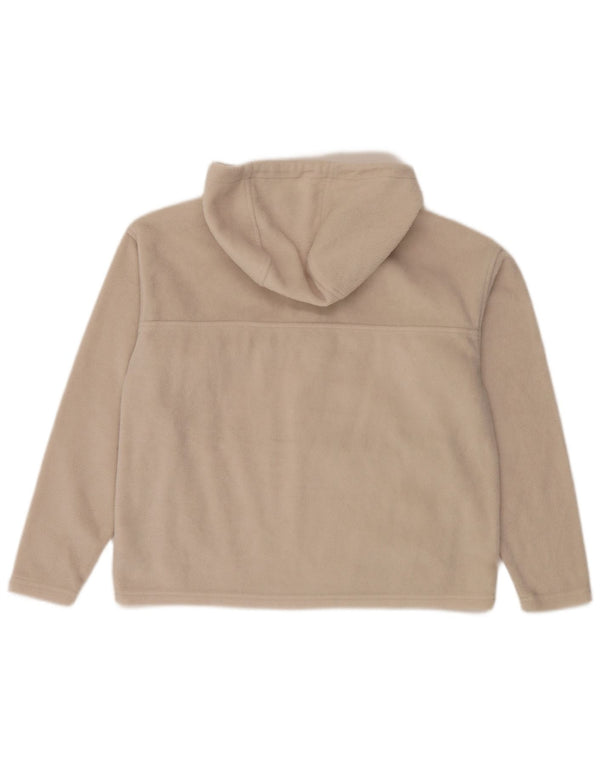 Columbia Suéter de lã feminino oversized com capuz e gola com zíper Reino Unido 10 pequeno bege