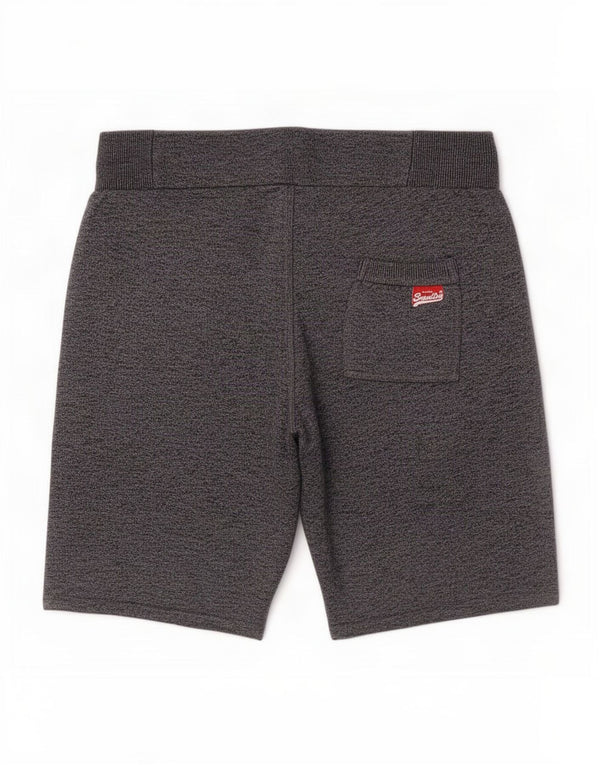 Shorts esportivos masculinos Superdry Graphic cinza médio algodão manchado