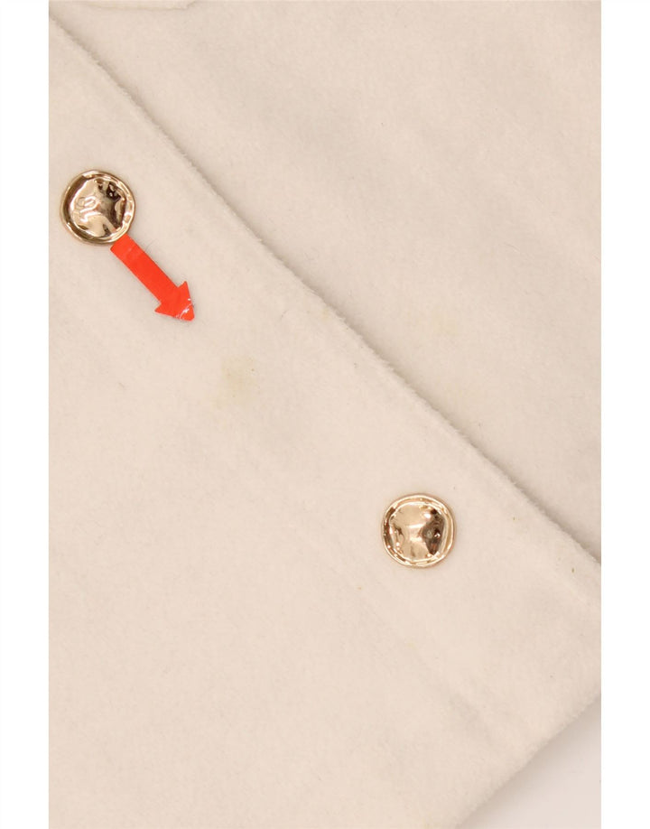 Jaqueta blazer feminina Zara com 4 botões UK 10 poliéster branco pequeno