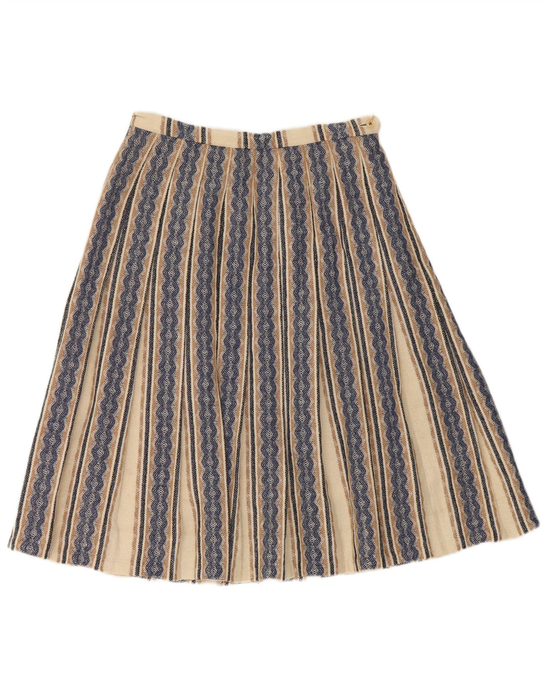 Saia feminina plissada Gor-Ray W26 rayon listrado azul pequeno