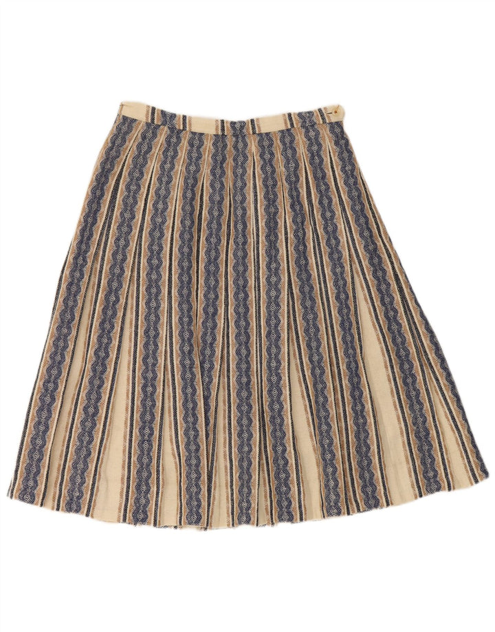 Saia feminina plissada Gor-Ray W26 rayon listrado azul pequeno