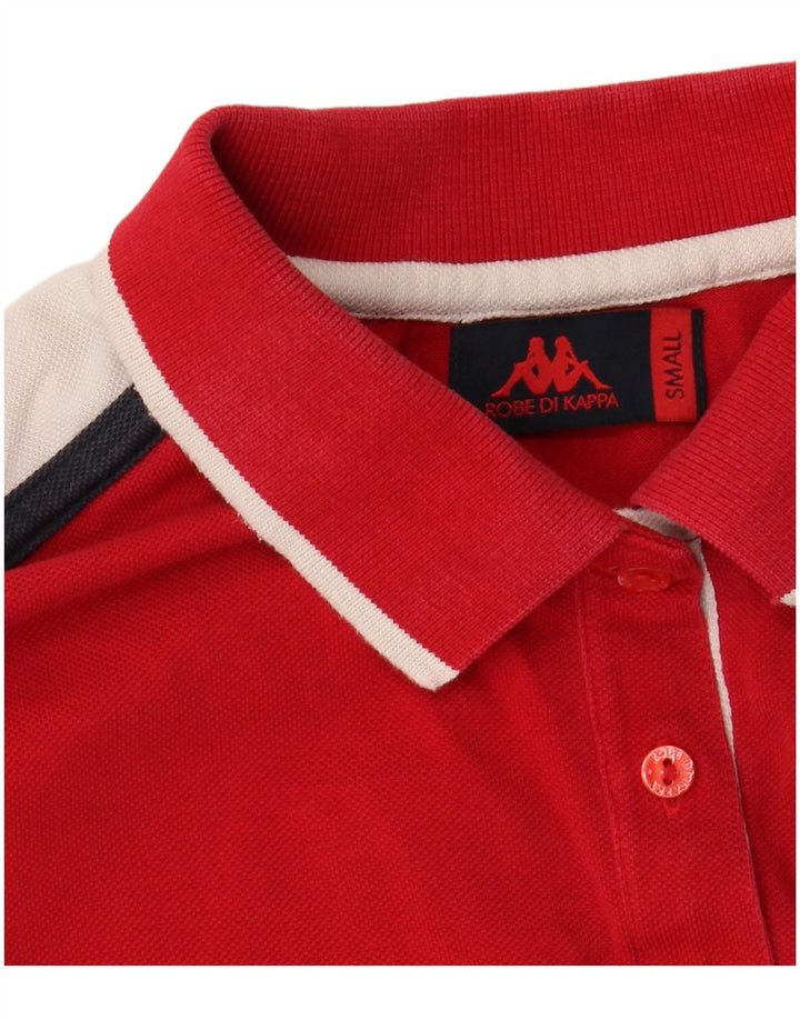 Camisa polo feminina KAPPA Reino Unido 10 pequeno bloco colorido vermelho