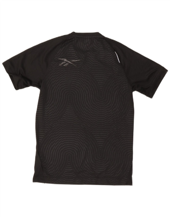 Reebok Mens T-Shirt Top Pequeno Poliéster Preto