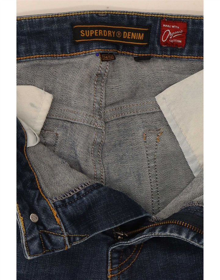 Jeans Superdry Masculino Slim W34 L32 Azul Algodão