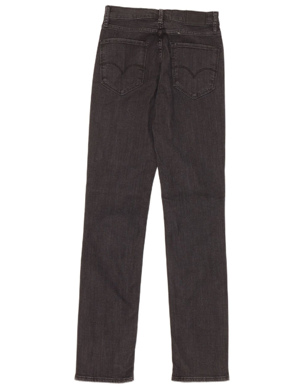 Calça jeans feminina Levi's 724 High Rise Straight W26 L32 preta Lyocell
