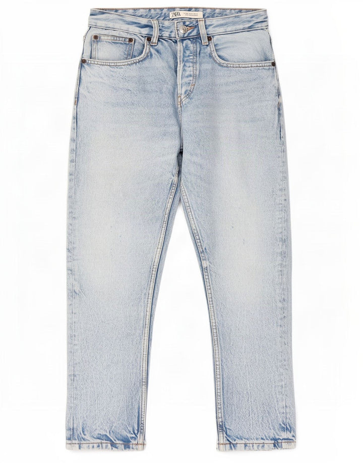 Calça jeans reta feminina Zara EU 36 XS W29 L26 azul