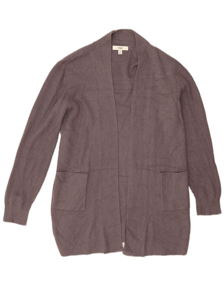 Suéter feminino Marks & Spencer Longline Open Cardigan Reino Unido 12 cinza médio