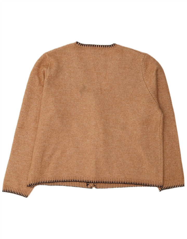 Suéter cardigã feminino oversized Marks & Spencer Reino Unido 18 XL marrom manchado
