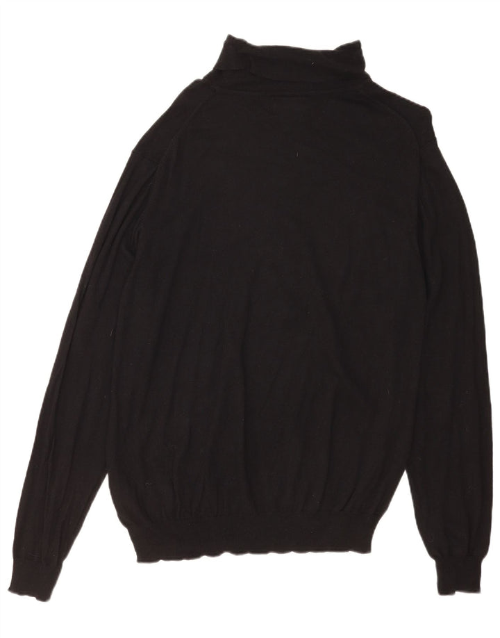 Suéter masculino Marks & Spencer com gola redonda, grande algodão preto