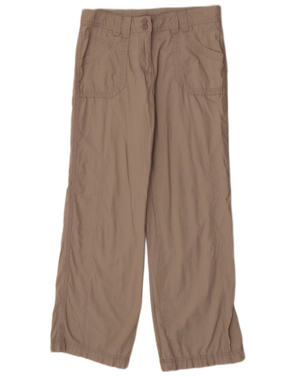 Calça feminina reta casual Marks & Spencer Reino Unido 12 médio W30 L30 bege