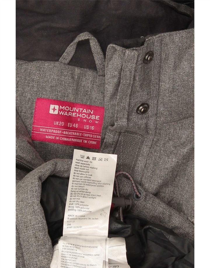Jaqueta corta-vento feminina com capuz Mountain Warehouse UK 20 2XL cinza