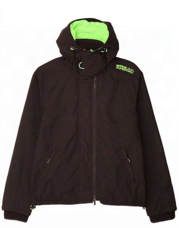 Jaqueta corta-vento feminina Superdry The Windcheater Graphic UK 18 XL preta