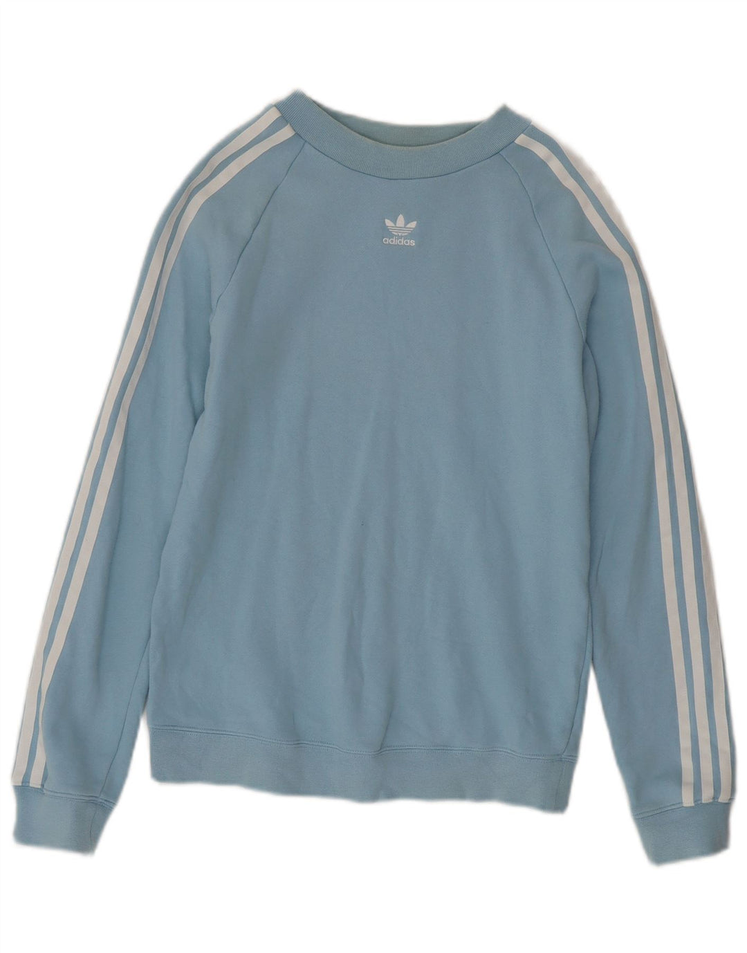 Adidas Womens Sweatshirt Jumper UK 10 Pequeno Azul Algodão