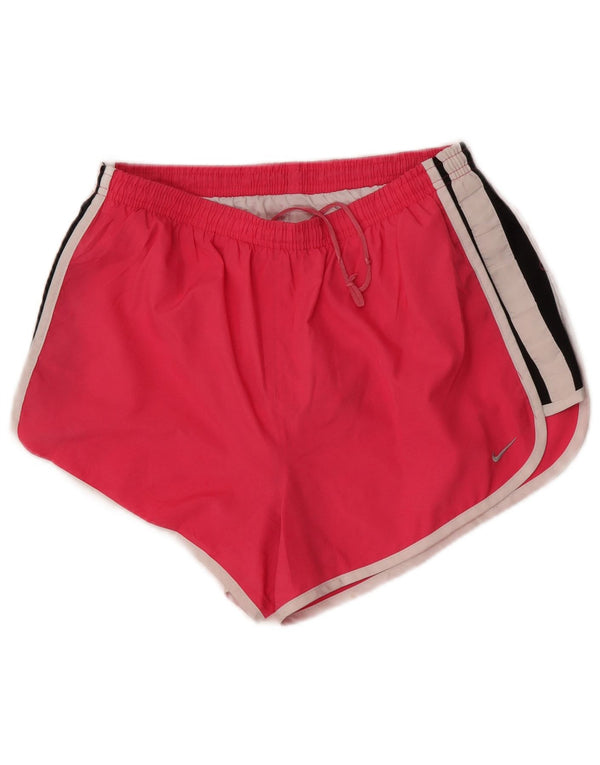Shorts esportivos femininos Nike Dri Fit UK 12 poliéster colorblock rosa médio