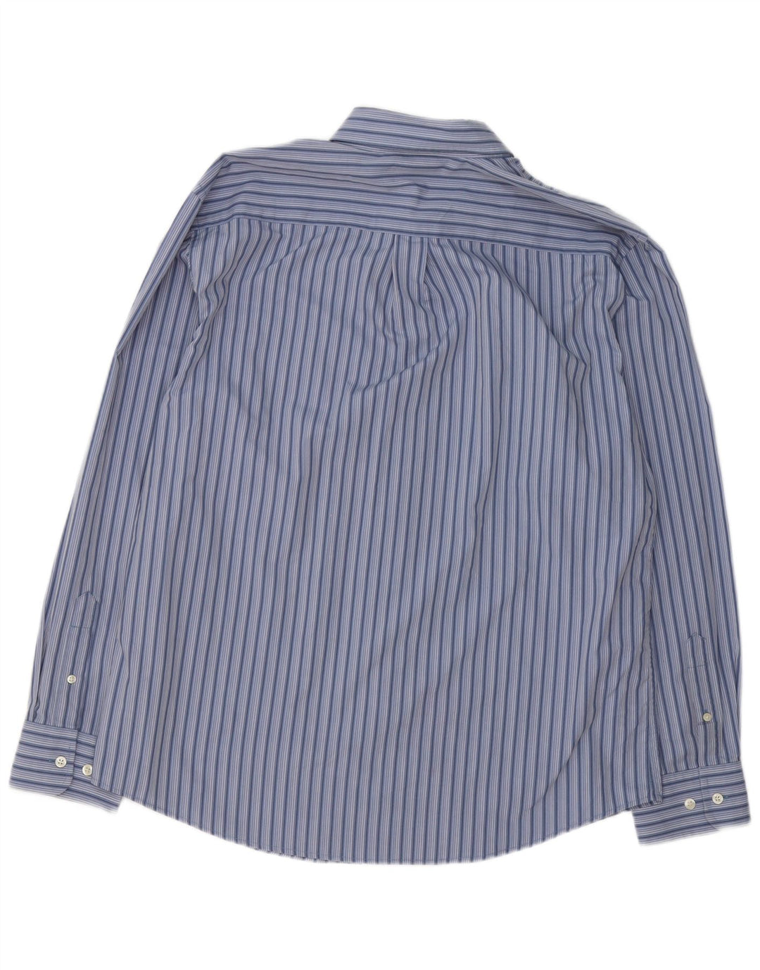 Camisa masculina DOCKERS tamanho 16 16 1/2 grande algodão listrado azul