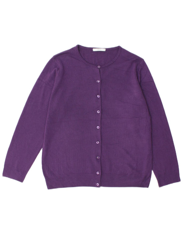 Marks & Spencer Womens Cardigan Sweater UK 16 Large Purple Acrylic