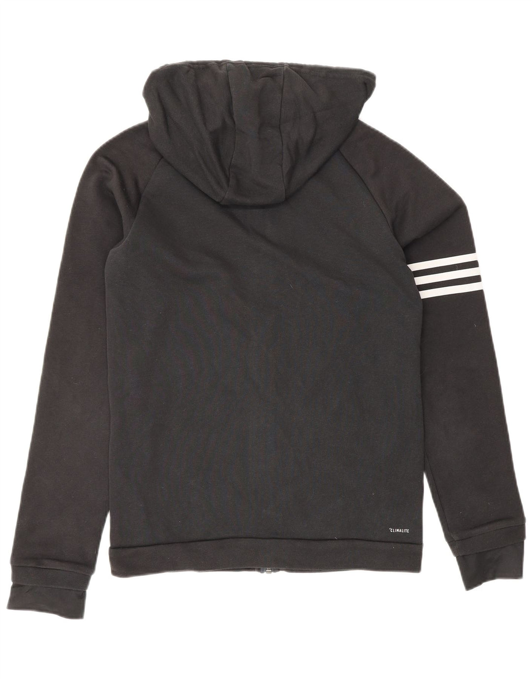 ADIDAS Mens Climalite Zip Hoodie Suéter Pequeno Algodão Preto