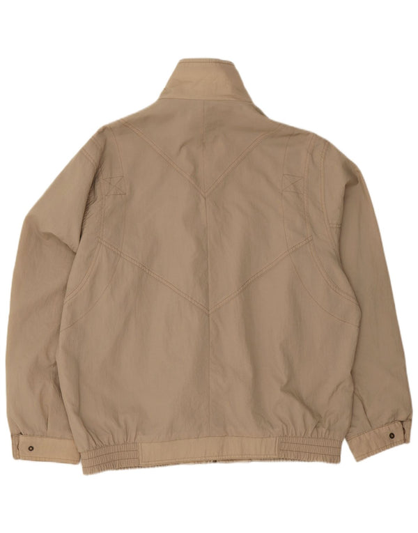 Jaqueta bomber masculina vintage UK 42 XL poliéster bege