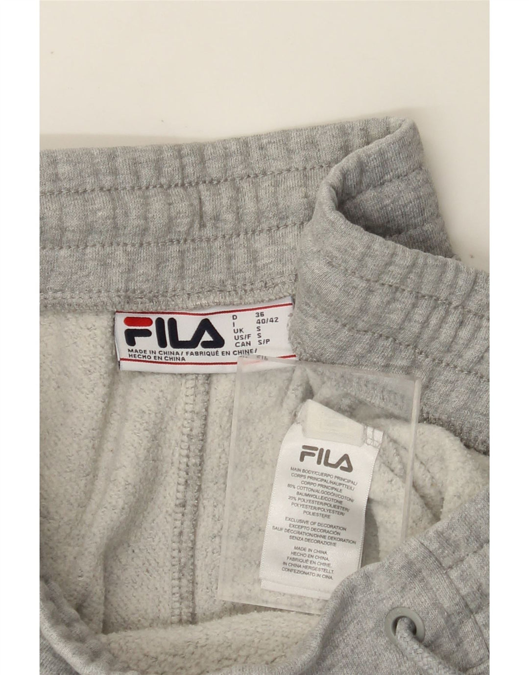 Calça de treino feminina FILA Joggers UK 10 pequeno algodão cinza