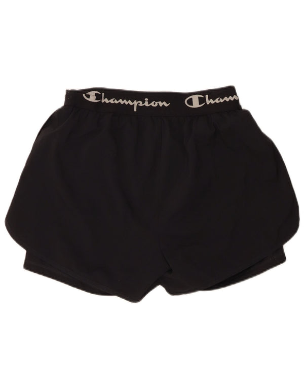 Shorts esportivos gráficos femininos Champion UK 18 XL preto poliéster