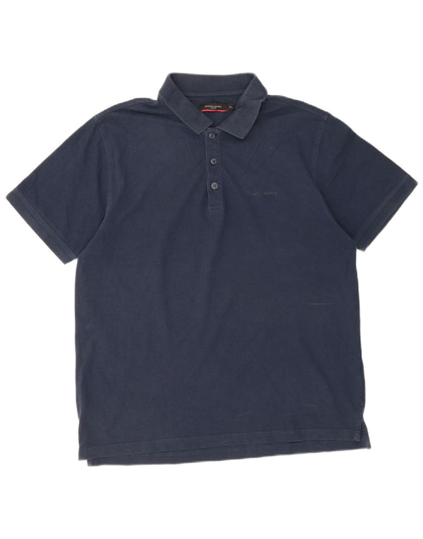 Camisa polo masculina Pierre Cardin XL azul marinho algodão