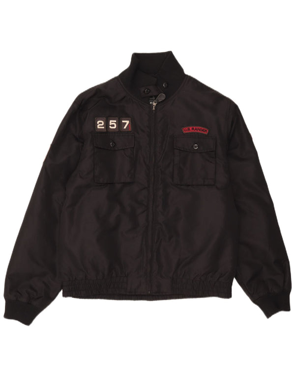 Blend Mens Bomber Jacket UK 38 Medium Black Nylon