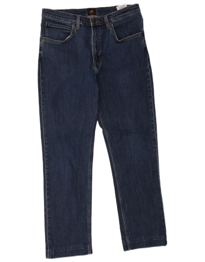 Lee Mens Brooklyn Straight Jeans W34 L29 Azul Algodão