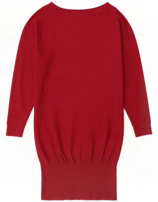 Guess Vestido feminino com cintura baixa e ajuste relaxado Reino Unido 4 XS Lã Borgonha