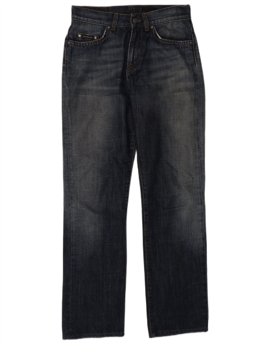 Calça jeans reta masculina Calvin Klein W28 L30 azul algodão