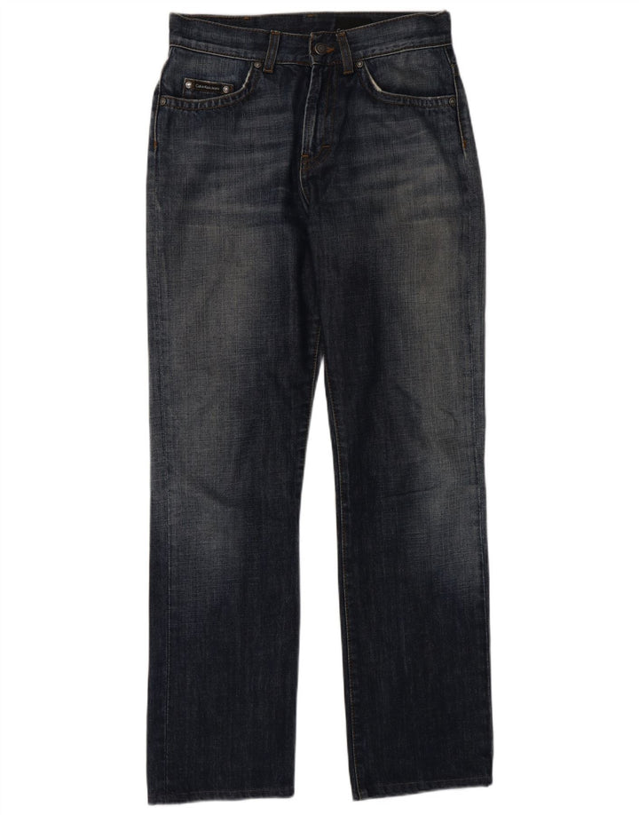 Calça jeans reta masculina Calvin Klein W28 L30 azul algodão