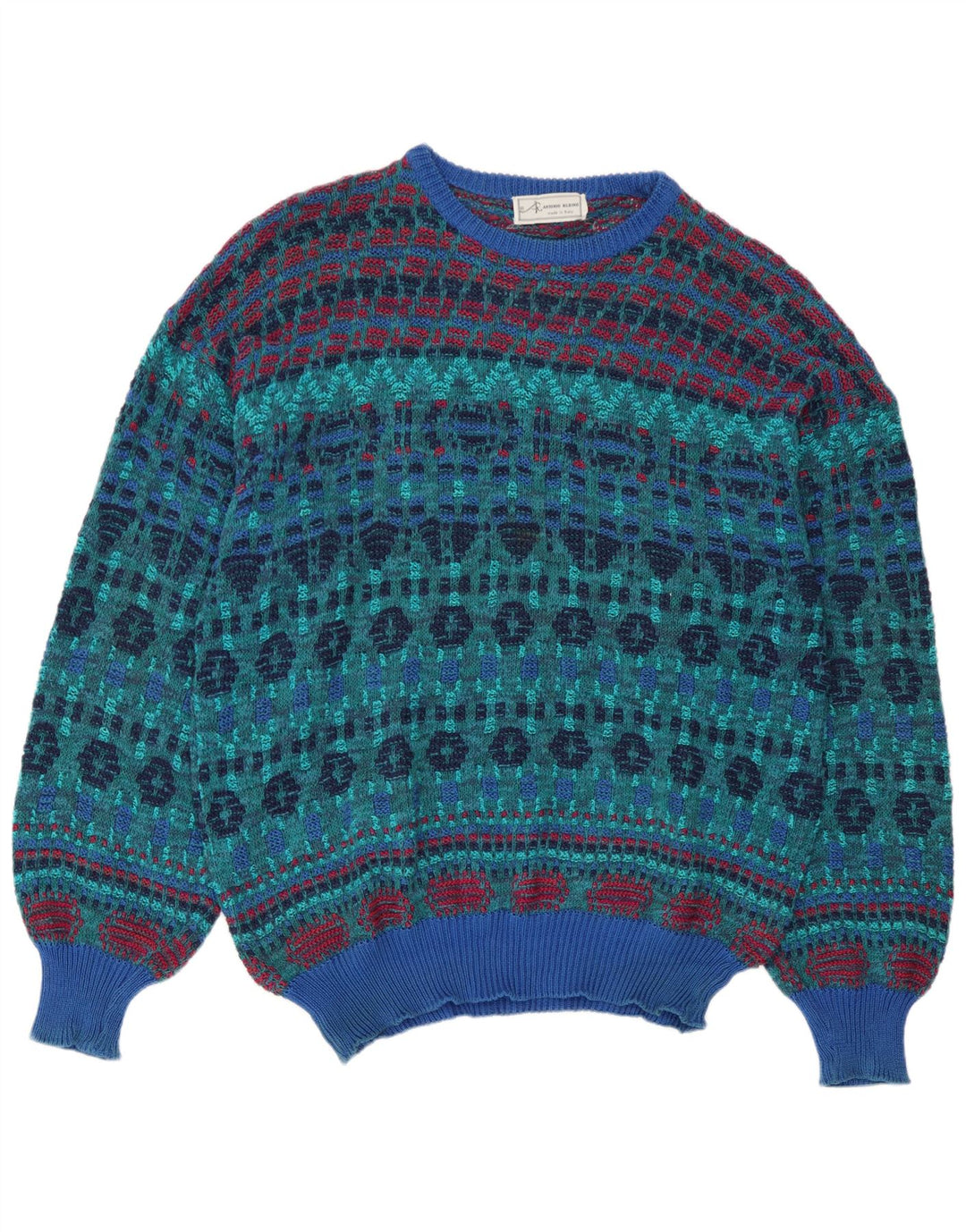 Suéter masculino Rantonio Rubino com gola canoa IT 54 XL multicolorido