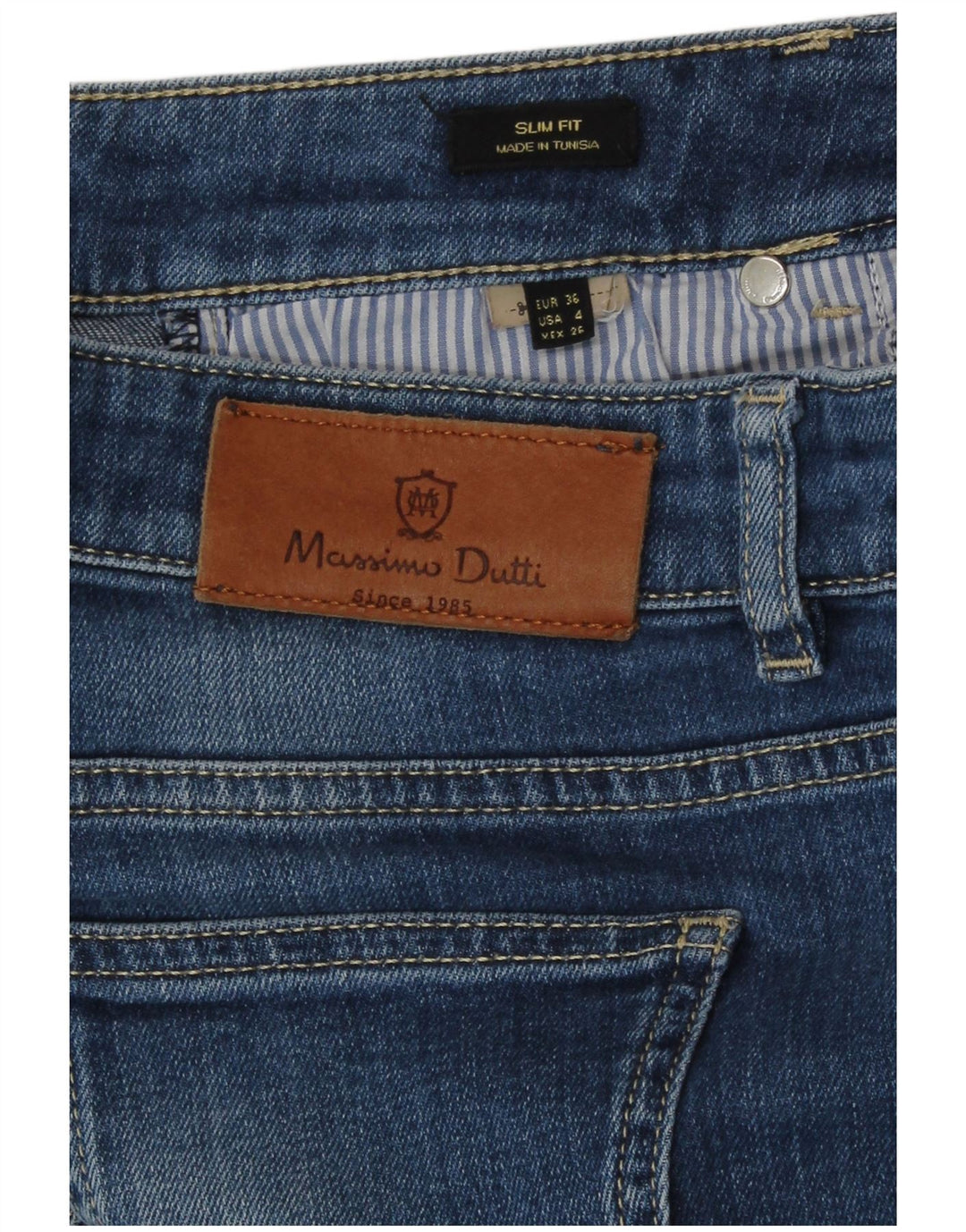 Jeans Slim Feminino Massimo Dutti EU 36 XS W26 L30 Azul