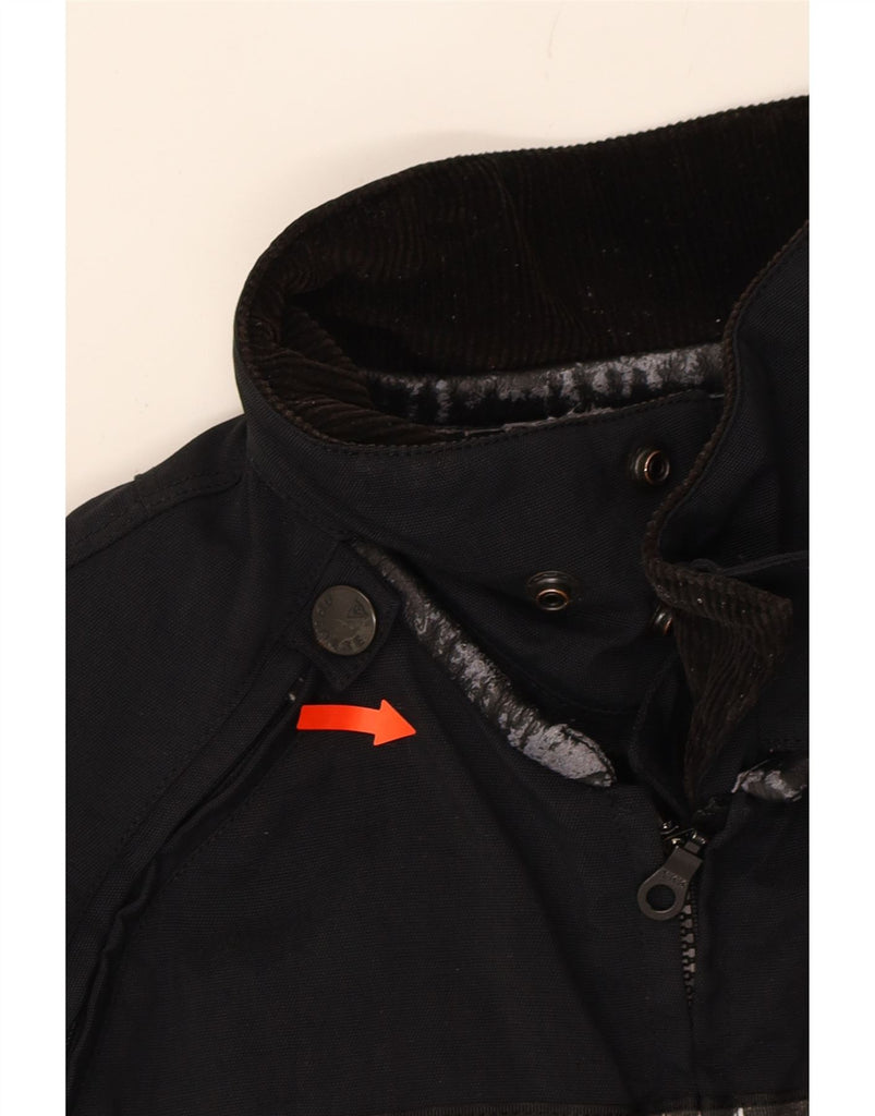 DAINESE Womens Graphic Racer Jacket UK 14 Medium Black Nylon Vintage Dainese and Second-Hand Dainese from Messina Hembry 