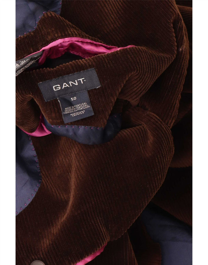 Gant Jaqueta blazer masculina de veludo cotelê com 2 botões UE 50 grande algodão marrom