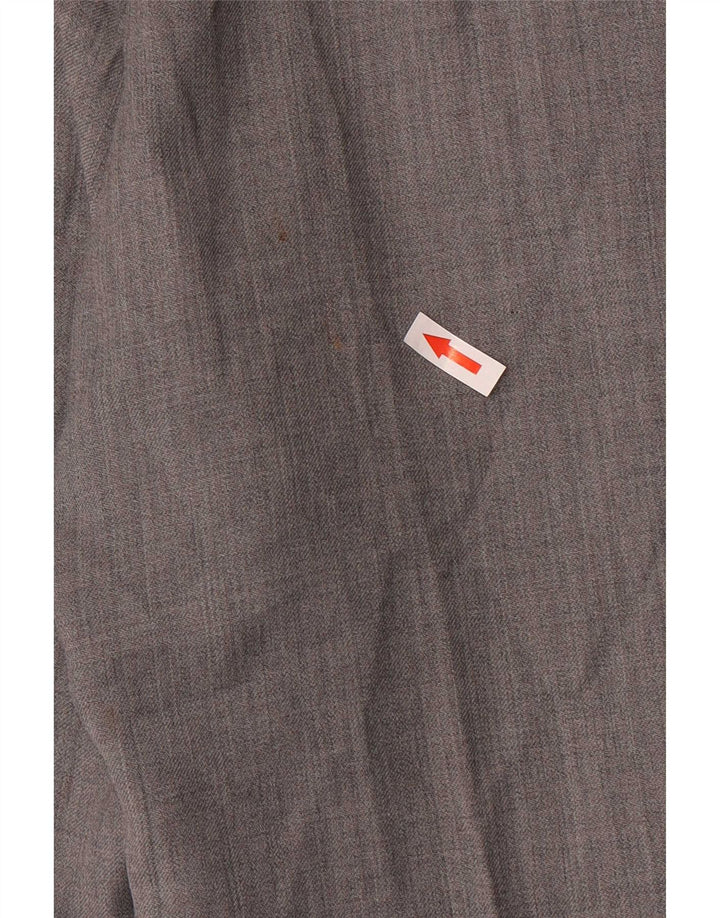 Calça masculina de terno reto Marks & Spencer W40 L29 lã cinza