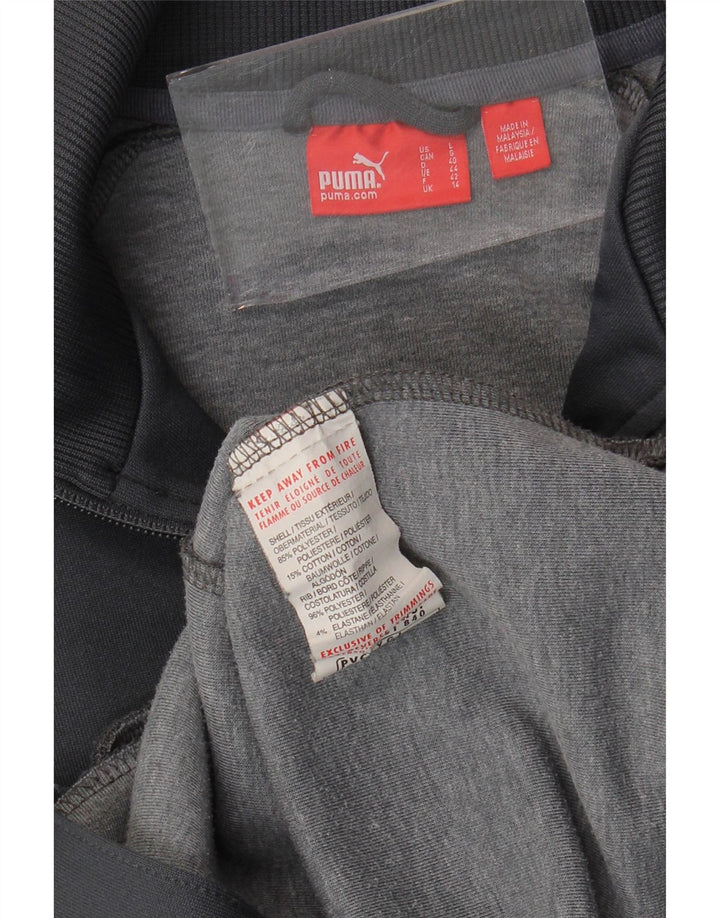 Puma Womens Graphic Tracksuit Top Jacket UK 14 Medium Grey Colourblock