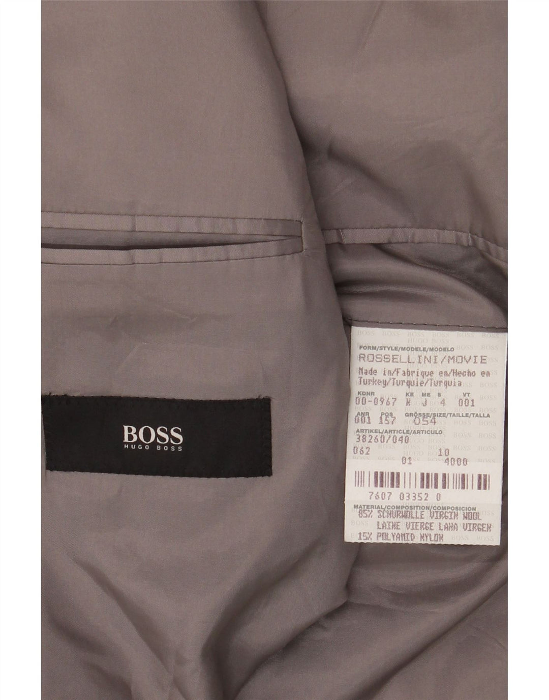Jaqueta blazer masculina de 3 botões HUGO BOSS UE 54 2XL listrada preta